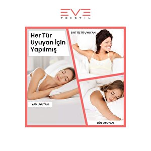 2 Adet Silikon Elyaf Nonwoven Yıkanabilir Antialerjik Vakumlu Yastık Seti 50x70cm 600 Gr