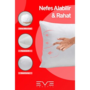 6 Adet Micro Silikon Elyaf Nonwoven Yıkanabilir Antialerjik Ev Ve Hotel Yastık 50x70cm 700 Gr