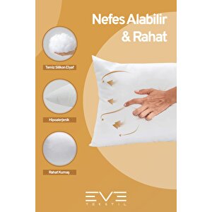 4 Adet Rollpack Yastık Mikrosilikon Ev Ve Hotel Yastığı 50x70cm Yüksek Dolgulu 1000 Gr