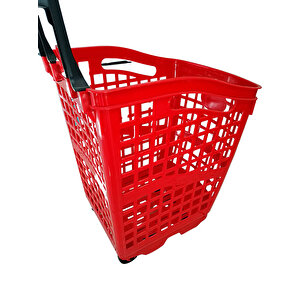 Alışveriş Plastik Market Sepeti 70 Lt Tekerlekli