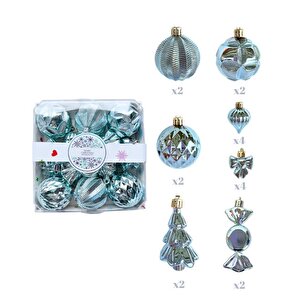 Yilbaşi Lüks Karişik Süs Set Parlak Mavi̇ 18li̇