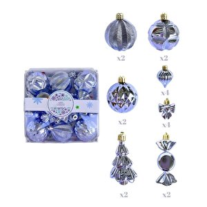 Yilbaşi Lüks Karişik Süs Set Parlak Li̇la 18li̇