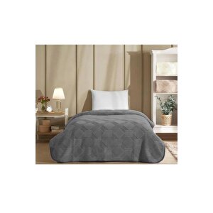 Trendy Tek Kişilik Battaniye Art Deco 160*220 Cm Koyu Gri