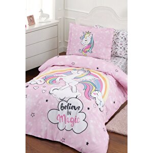 Unicorn Tek Kişilik Lastikli Fitted Çarşaf Nevresim Takımı