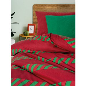  festive Tek Kişilik Lastikli Çarşaflı Nevresim Takımı Holly Yeşil