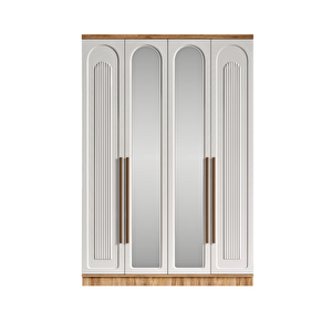 Guneystore Ücretsiz Montaj Flora 4 Kapaklı Aynalı Komple Mdf Gardırop - Elbise Dolabı