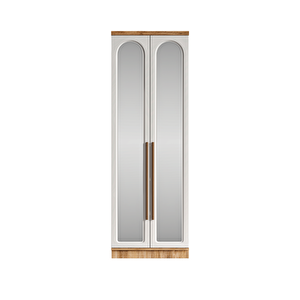 Ücretsiz Montaj Flora 2 Kapaklı Aynalı Komple Mdf Gardırop - Elbise Dolabı