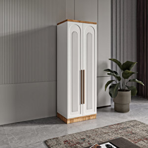 Guneystore Ücretsiz Montaj Flora 2 Kapaklı Komple Mdf Gardırop - Elbise Dolabı