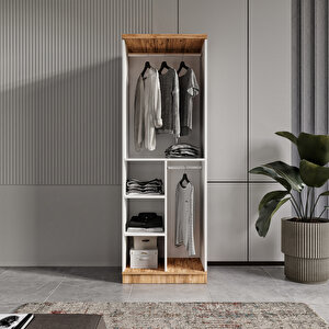 Guneystore Ücretsiz Montaj Flora 2 Kapaklı Komple Mdf Gardırop - Elbise Dolabı