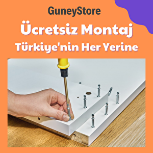 Guneystore Flora 6 Kapaklı Aynalı Komple Mdf Gardırop - Elbise Dolabı