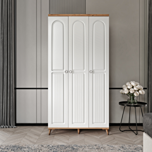 Ücretsiz Montaj Bohem 3 Kapaklı Komple Mdf Gardırop - Elbise Dolabı