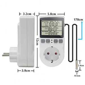 Aek-tech Prize Takılan Termostat Pratik Sıcaklık Kontrol Cihazı
