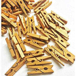 100'lü Gold Ahşap Mandal 2.5cm (10'lu Paket-1000 Adet) Tdrtr