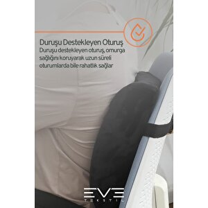Oto Araç Sandalye Ofis Minderi Ortopedik Bel Minderi Fermuarlı Ortopedik Visco Sırt Yastığı