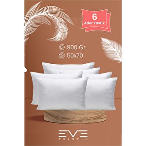 6 Adet Pollycotton Kılıflı Silikon Yastık 50 X 70 Cm 900 Gr
