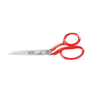 Rıza 3257-9 Tekstil / Yatık Konfeksiyon Makası No: 9 Inç / 22,86 Cm - Nikel Kaplama, Kırmızı Saplı, Mikro Tırtıllı Tdrtr