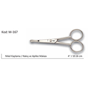 Rose Europe Aplike Ve Nakış Makası Kıvrık Küt Uçlu No:4 10,16 Cm Tdrtr