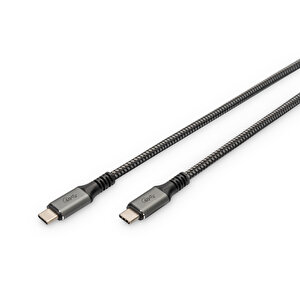 Digitus Usb 4.0 Tip C Bağlantı Kablosu (usb 4 Bağlantı Kablosu, Tip C  Tip C, Alüminyum Pp Örgülü, 4k@60hz (ultra Hd), Pd3.0, 20gb