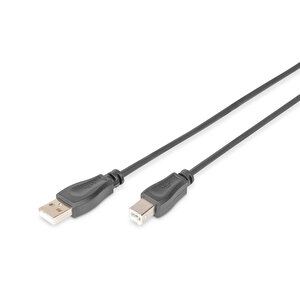 Digitus Usb 2.0 Bağlantı Kablosu, Usb A Erkek - Usb B Erkek B, 0.5 Metre, Awg 28, Usb 2.0 Uyumlu, Ul, Siyah Renk Digitus Usb 2.0 C