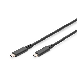 Digitus Usb 4.0 Bağlantı Kablosu, Usb Tip C &lt;-&gt; Usb Tip C, Maksimum Çözünürlük 8k@30hz, Pd3.0, 40gbits/s, 0.8 Metre, Siyah R