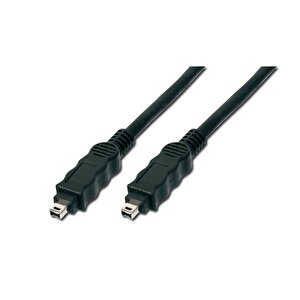 Firewire 400 (ieee 1394) Kablo, 4 Pin Erkek / 4 Pin Erkek, 1.80 Metre, Awg: 28, Ieee 1394-2008, Ul, Siyah Renk Tdrtr