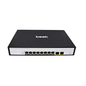 Beek L2 Yönetilebilir Poe Switch 8 X 10/100/1000mbps Ieee802.3af/at Poe+ Port (port Başına 30.8 Watt) (poe Güç Bütçesi Maks. 120 W