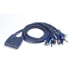 4 Portlu Usb Vga Kvm (keyboard/video Monitor/mouse) Switch, Hoparlör Bağlantısı Mevcut, Masaüstü Tip, Kvm Bağlantı Kablosu Ürüne G