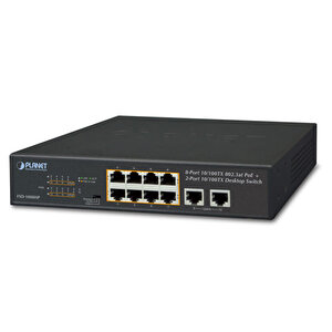 Yönetilemeyen Masaüstü Tip Switch (unmanaged Desktop Switch) 8-port 10/100tx Ieee 802.3at/af Poe+ Injector (port Başına 30.8 Watt)