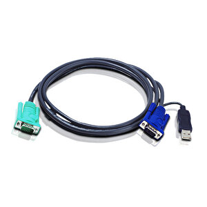 Usb Kvm (keyboard/video Monitor/mouse) Switch İçin Kablo, 5 Metre, 1 X Sphd-15 Erkek  1 X Monitör 15 Pin Hdb Erkek, 1 X Klavye / M
