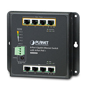 Duvar Tip Yönetilemeyen Poe+ Switch 8-port 10/100/1000base-t (port-1 Ile Port-4 Arası Ieee 802.3at/af Poe+ Injector) (port Başına