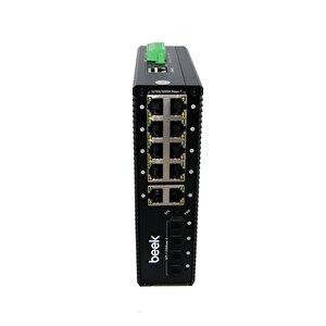 Beek Yönetilebilir L2+ Endüstriyel Poe Switch 8 X 10/100/1000t Ieee802.3af/at Poe+ Port (port Başına 30.8 Watt)