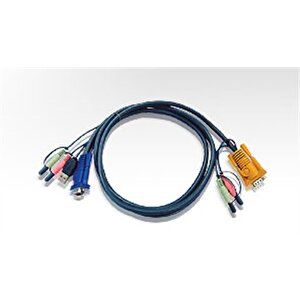 Usb Kvm (keyboard/video Monitor/mouse) Switch İçin Kablo, 1.80 Metre, 1 X Sphd-15 Erkek, 2 X Audio Yuvası  1 X Monitör 15 Pin Hdb Erkek, 1 X Klavye / Mouse Usb A Erkek, 2 X Audio Yuvası