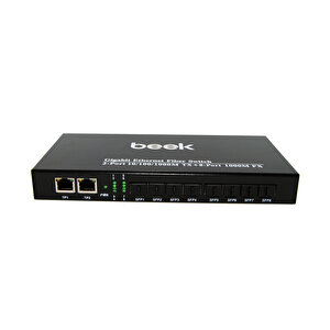 Beek Yönetilemeyen Gigabit Fiber Switch 8 X 1000base-x Sfp Yuva 2 X 10/100/1000mbps Port Fansız Beek 8 Port 1000m Sfp Fiber  Tdrtr