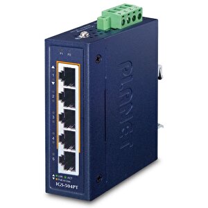 Kompakt Endüstriyel Ethernet Switch (compact Industrial Ethernet Switch) 4-port 10/100/1000t 802.3at Poe + 1-port 10/100/1000t -40
