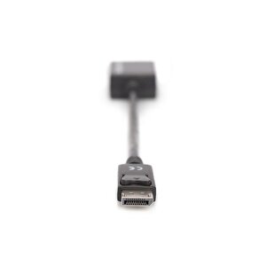 Displayport (dp) <-> Vga Adaptörü, Dp Erkek - Hd15 Dişi, 0.15 Metre, Kilit Mekanizmalı, Dp 1.2 Uyumlu, Ul, Siyah Renk