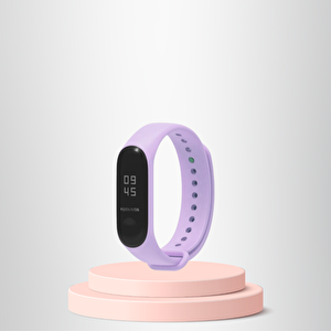 Mi Band 3-4 Uyumlu  Silikon Kordon M3-m4 Uyumlu Li̇la