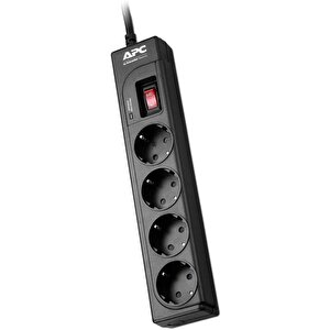 4lü Akım Korumalı Priz 230v Siyah