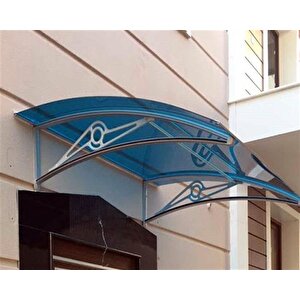 Tf Prolüx Kapı Üstü 15,17 Alüminyum Ayaklı Sundurma 170 X 150 Mavi 4 Mm Solid Levha