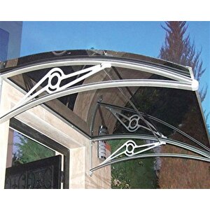 Tf Prolüx Kapı Üstü 15,17 Alüminyum Ayaklı Sundurma 170 X 150 Gri 4 Mm Solid Levha
