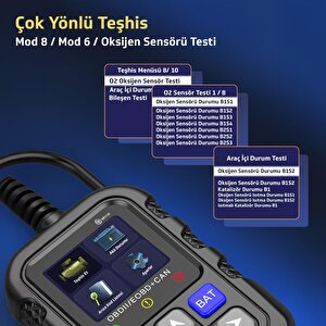 Npo Npc119 1.8" Renkli Türkçe Ekran Obdii/eobd+can Modlu Otomatik Araç Arıza Tespit/silme Cihazı