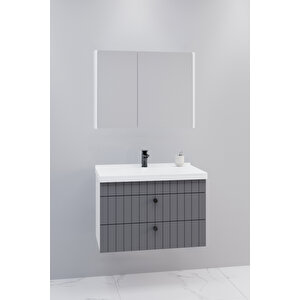 Petit 80 Cm Banyo Dolabı Bgn Aynalı - Boy Dolap Hariç Antrasit