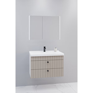 Petit 80 Cm Banyo Dolabı Bgn Aynalı - Boy Dolap Hariç Krem