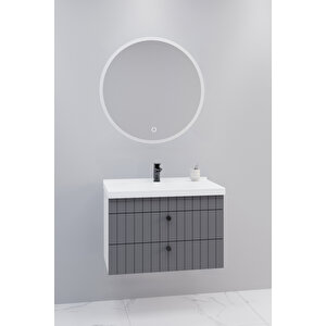 Petit 80 Cm Banyo Dolabı Orz Aynalı - Boy Dolap Hariç Antrasit