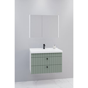 Petit 80 Cm Banyo Dolabı Bgn Aynalı - Boy Dolap Hariç Yeşil