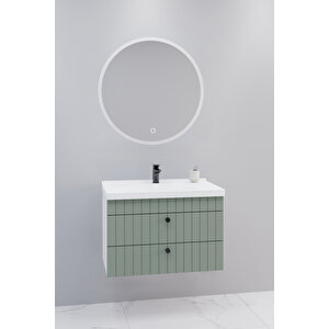 Petit 80 Cm Banyo Dolabı Orz Aynalı - Boy Dolap Hariç Yeşil