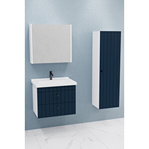 Petit 65 Cm Banyo Dolabı Bgn Aynalı - Boy Dolap Dahil Lacivert