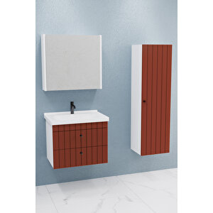 Petit 65 Cm Banyo Dolabı Bgn Aynalı - Boy Dolap Dahil Kiremit