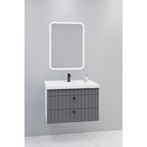 Petit 80 Cm Banyo Dolabı Cmr Aynalı - Boy Dolap Hariç Antrasit