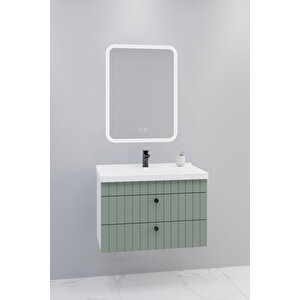 Petit 80 Cm Banyo Dolabı Cmr Aynalı - Boy Dolap Hariç Yeşil