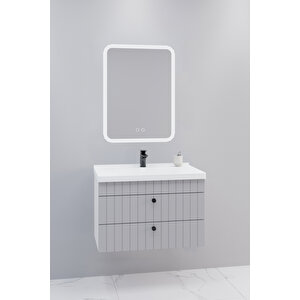 Petit 80 Cm Banyo Dolabı Cmr Aynalı - Boy Dolap Hariç Gri